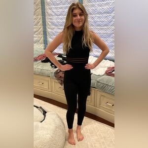 WEISSMAN FLEX-FIT Adult Extra Small Black Full Length Dance BODYSUIT Pan…